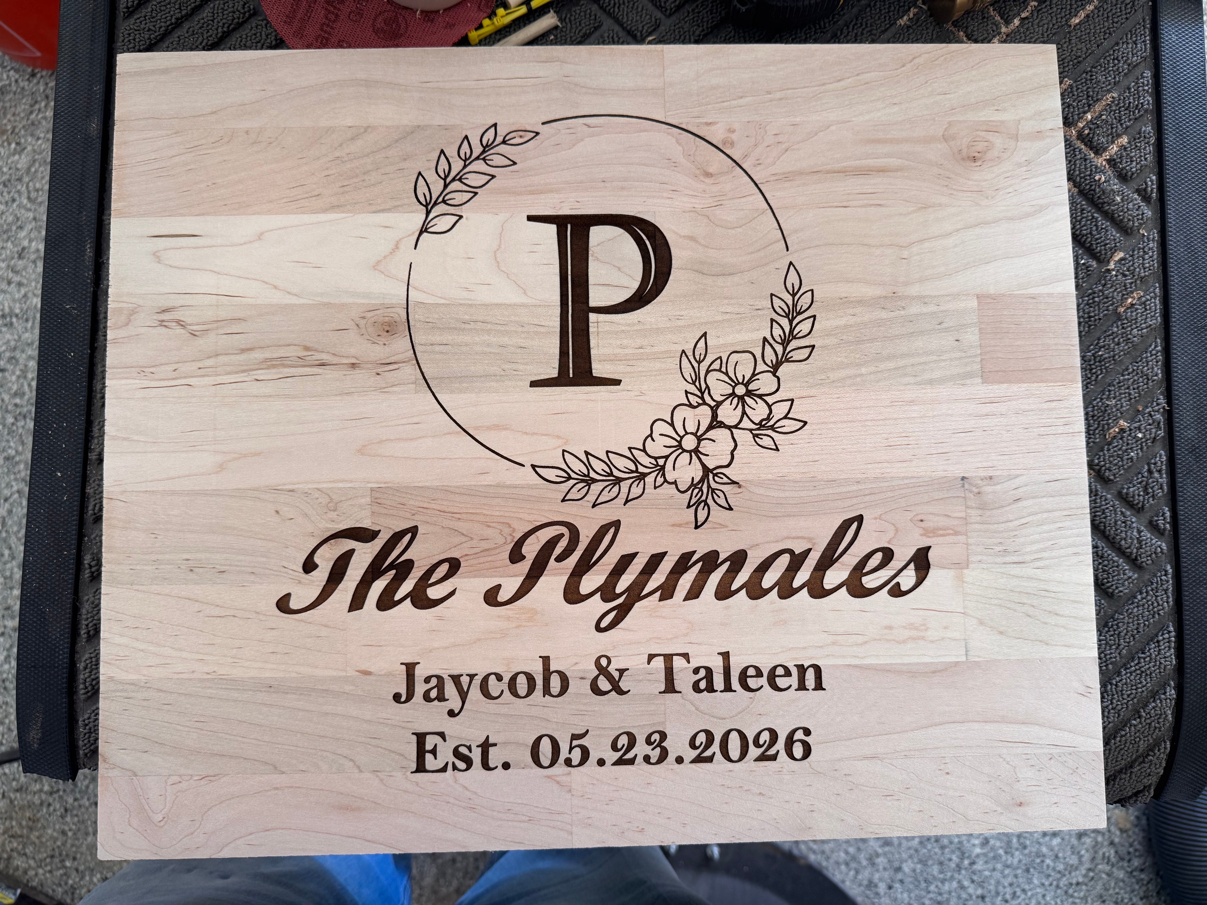Custom Engraved Maple Butcher Block Cutting Board
