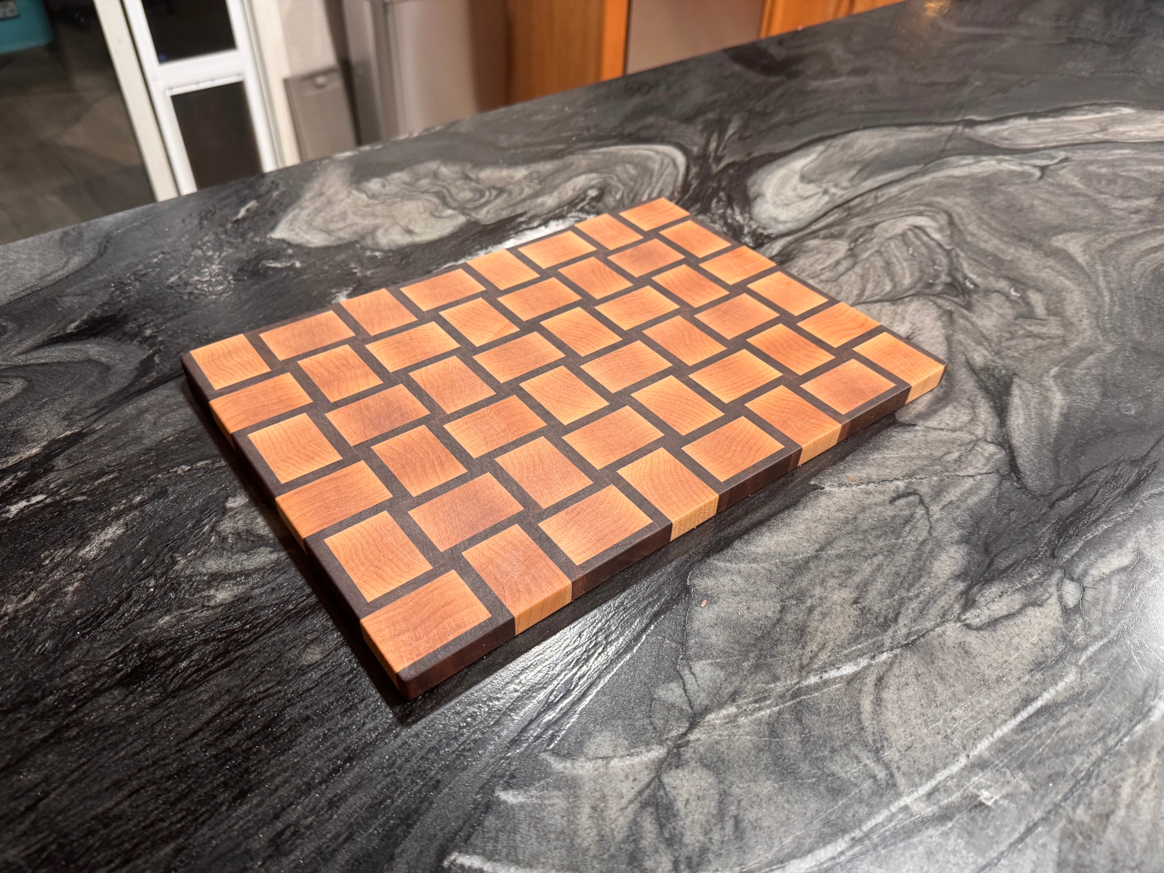 3D Basketweave Light Duty Cutting Board - Maple and Walnut
