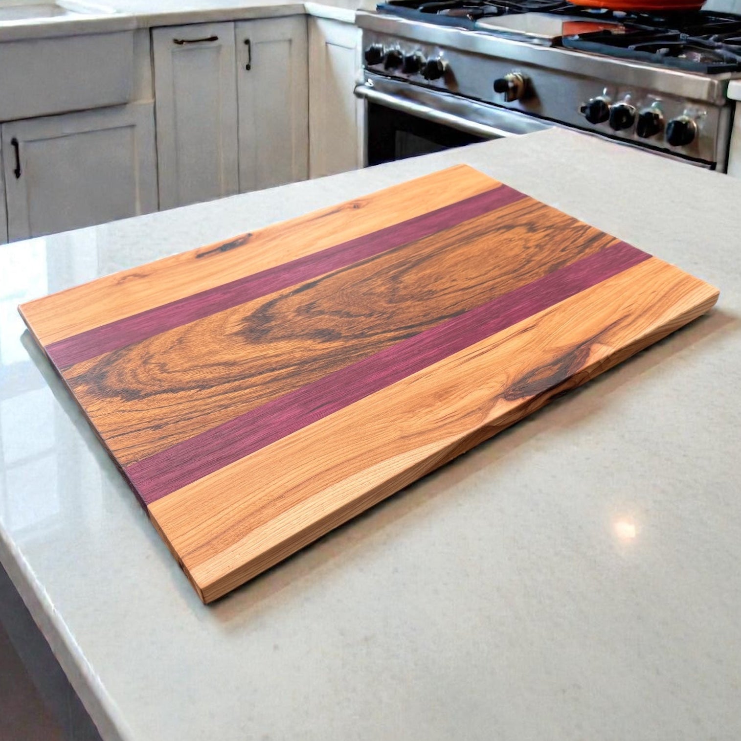Serving/Charcuterie Board - Hickory, Purple Heart and Zebra